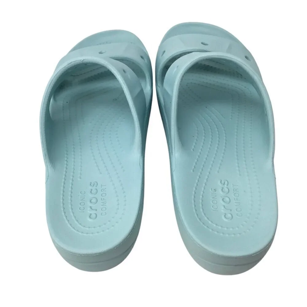 Crocs Baya Platform Slide Iconic Comfort Sandals Comfort Pure Water 208188 Sz 10